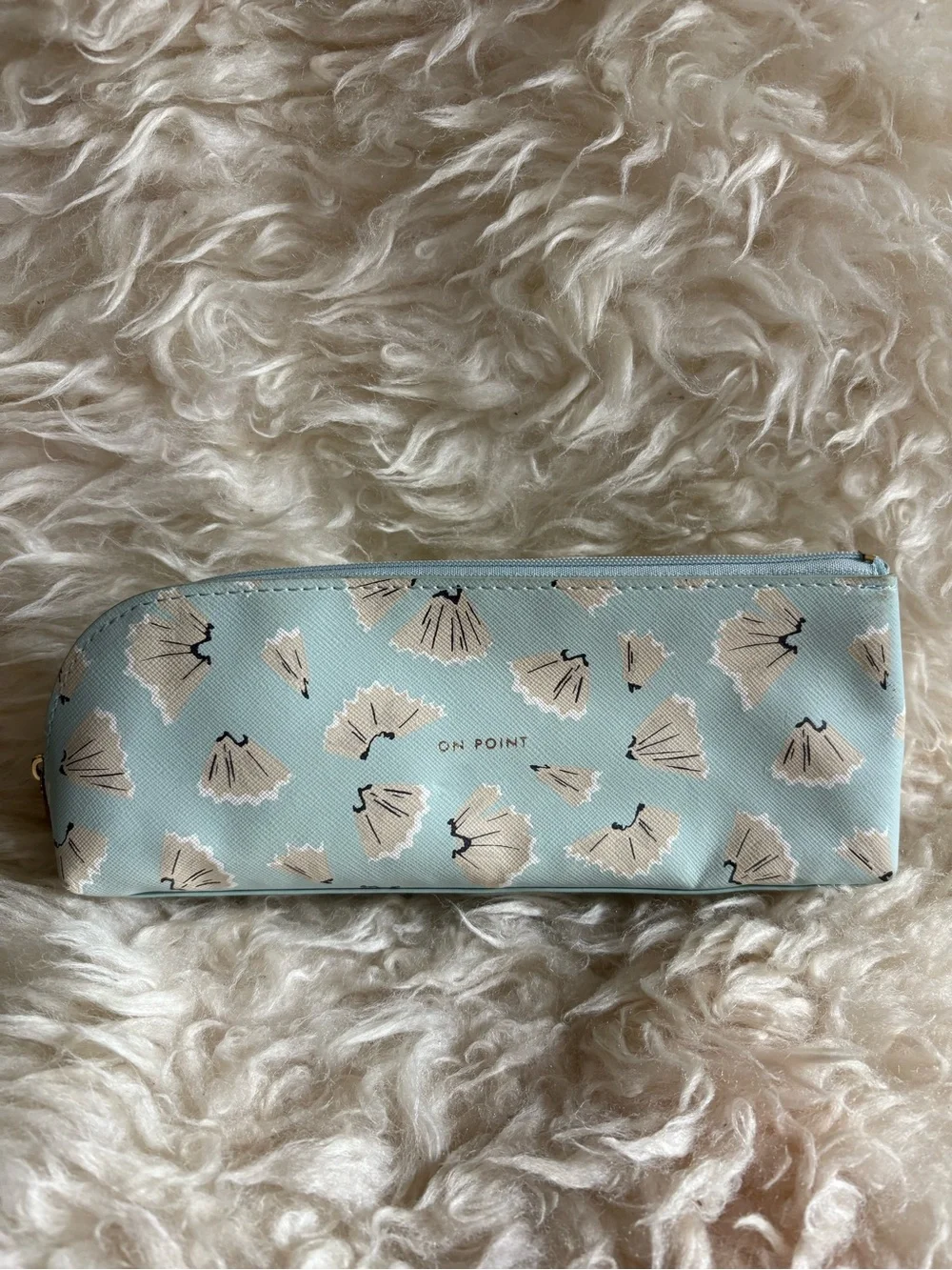 Kate Spade New York Blue Floral Print Pencil/Pen/Make-up Case